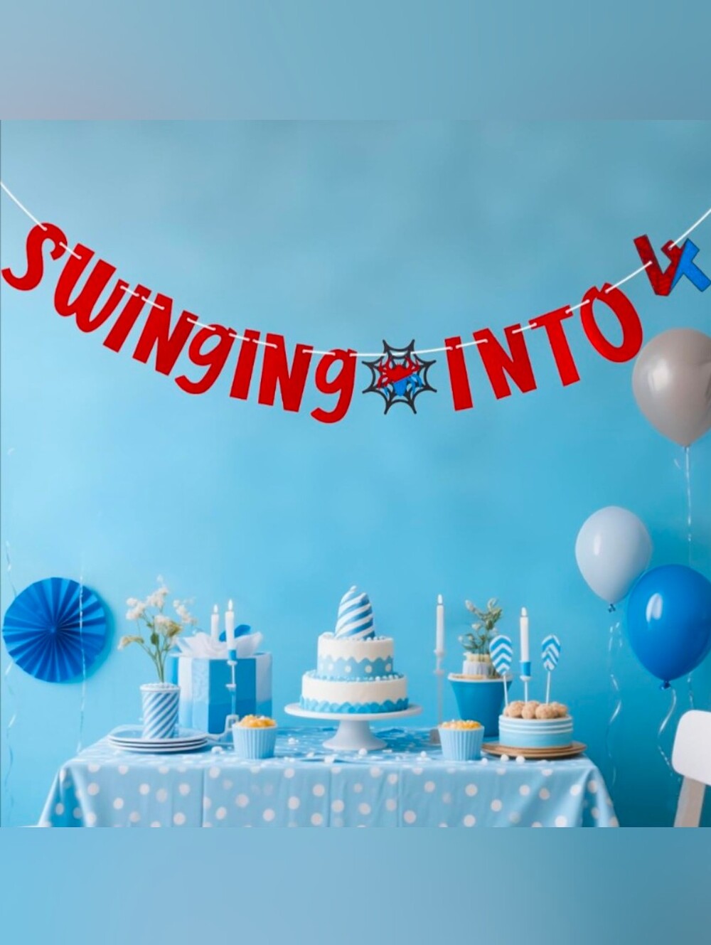 Spider Man Red 'Swinging Into' Party Banner - Decorative Hanging Garland
